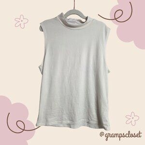 White Turtle-neck Tank Size L